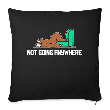 Paresseux Déclaration Animal Fatigué Sommeil Jungle - Housse de coussin décorative 45 x 45 cm - noir - Devant