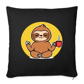 Relax Sloth Animal Chill Vegetarian Jungle - Sofa pillowcase 17,3'' x 17,3'' (45 x 45 cm) - black - Front