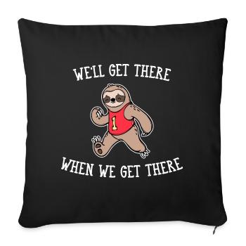 Animal Sloth Chilling Slowly Jungle Statement - Sofa pillowcase 17,3'' x 17,3'' (45 x 45 cm) - black - Front