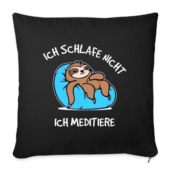 Chillen Statement Faultier Schlafen Faul Tier - Sofakissenbezug 45 x 45 cm - Schwarz - Vorne
