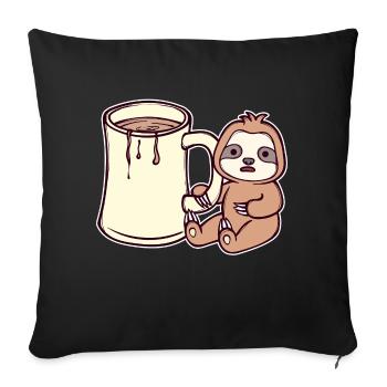 Lazy Slow Vegetarian Mammal Sloth Animal - Housse de coussin décorative 45 x 45 cm - noir - Devant