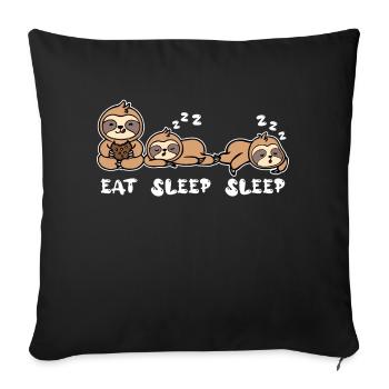 Cool Vegetarier Relax Faultier Langschläfer Spruch - Sofakissenbezug 45 x 45 cm - Schwarz - Vorne