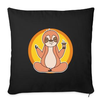 Paresseux Late Riser Jungle Mammifère Animal - Housse de coussin décorative 45 x 45 cm - noir - Devant