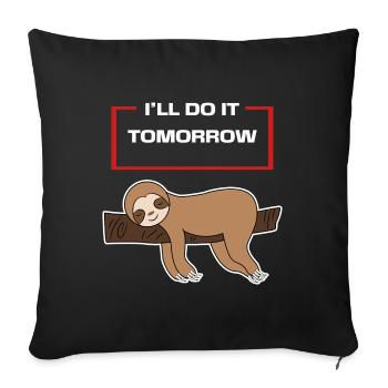 Sloth Statement Hamac Animal Lazy Sleep - Housse de coussin décorative 45 x 45 cm - noir - Devant