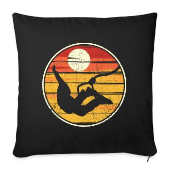 Vol Silhouette Coucher de Soleil - Housse de coussin décorative 45 x 45 cm - noir - Devant