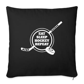 Hockey sur glace Cadeau Club de hockey sur glace Sports d’hiver - Housse de coussin décorative 45 x 45 cm - noir - Devant