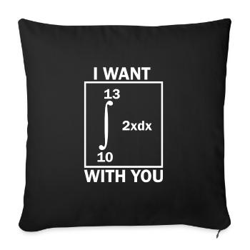I Want 69 With You Funny Math Integral - Sofa pillowcase 17,3'' x 17,3'' (45 x 45 cm) - black - Front