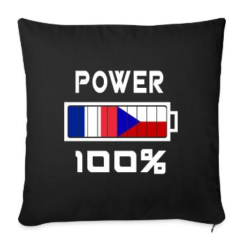 La République tchèque et la France Power 100 % - Housse de coussin décorative 45 x 45 cm - noir - Devant