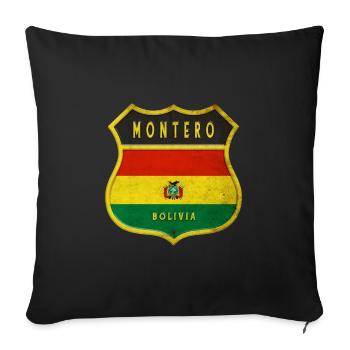 Montero Bolivia coat of arms design - Sofa pillowcase 17,3'' x 17,3'' (45 x 45 cm) - black - Front