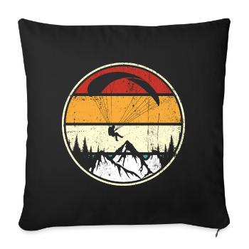 Sunset Peaks Eagle Circle - Sofa pillowcase 17,3'' x 17,3'' (45 x 45 cm) - black - Front