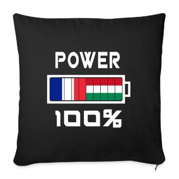 La Hongrie et France Power 100 % - Housse de coussin décorative 45 x 45 cm - noir - Devant