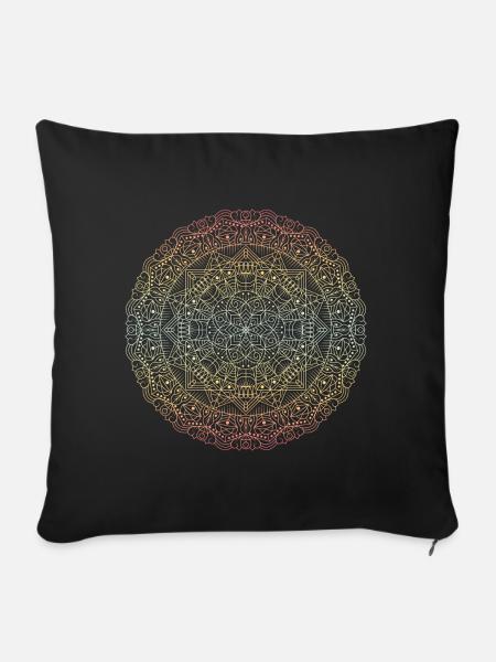 Mandala - Sofakissenbezug 45 x 45 cm - Schwarz