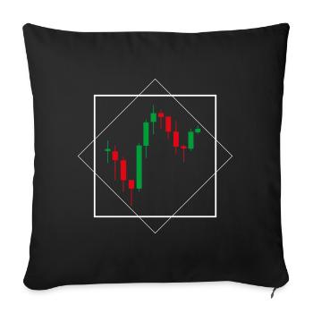 I love stocks Chart  - Sofakissenbezug 45 x 45 cm - Schwarz - Vorne
