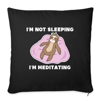 Jungle Sleeping Sloth Déclaration Chilling Animal - Housse de coussin décorative 45 x 45 cm - noir - Devant