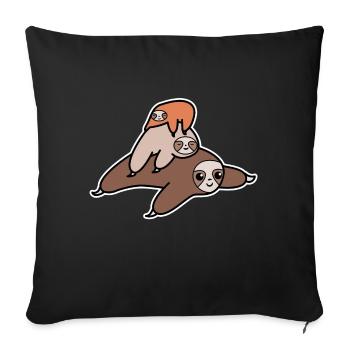 Sommeil paresseux mammifère habitant de la jungle animal - Housse de coussin décorative 45 x 45 cm - noir - Devant