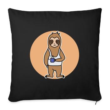 Late Riser Animal Sloth Jungle Tired Zoo - Sofa pillowcase 17,3'' x 17,3'' (45 x 45 cm) - black - Front