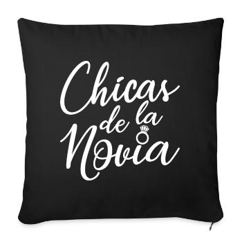 Chicas de la Novia Bridesmaid Team Bride Wedding - Sofa pillowcase 17,3'' x 17,3'' (45 x 45 cm) - black - Front
