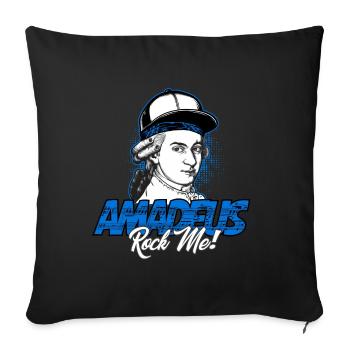Amadeus Rock Me | Wolfgang Amadeus Mozart Classique - Housse de coussin décorative 45 x 45 cm - noir - Devant