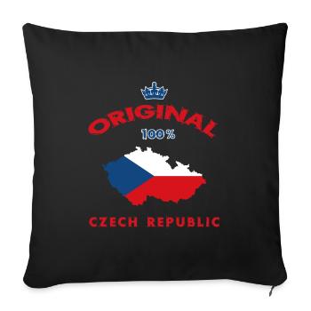 Czech Republic original 100% flag design - Sofa pillowcase 17,3'' x 17,3'' (45 x 45 cm) - black - Front