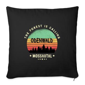 Mossautal Odenwald Design - Sofa pillowcase 17,3'' x 17,3'' (45 x 45 cm) - black - Front