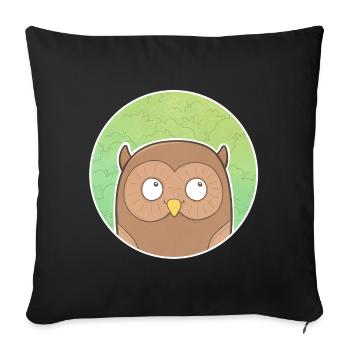 Owl - Sofa pillowcase 17,3'' x 17,3'' (45 x 45 cm) - black - Front