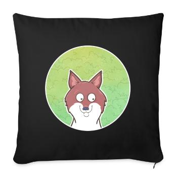 Fox - Sofa pillowcase 17,3'' x 17,3'' (45 x 45 cm) - black - Front