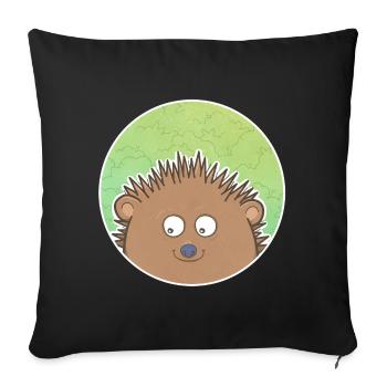 Hérisson - Housse de coussin décorative 45 x 45 cm - noir - Devant