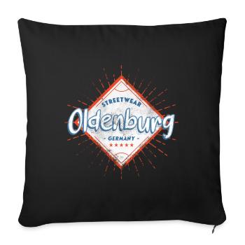 Oldenburg Germany City Skyline Home Love - Sofa pillowcase 17,3'' x 17,3'' (45 x 45 cm) - black - Front