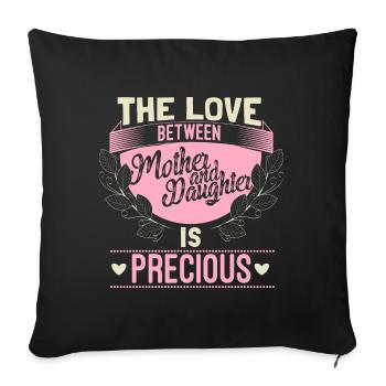 Mother and daughter friends cohesion gift - Sofa pillowcase 17,3'' x 17,3'' (45 x 45 cm) - black - Front