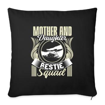Mutter und Tochter Kindertag Eltern Geschenkidee - Sofakissenbezug 45 x 45 cm - Schwarz - Vorne