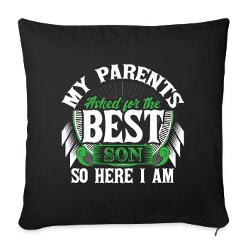 Meilleur cadeau de mère de fils - Housse de coussin décorative 45 x 45 cm - noir - Devant