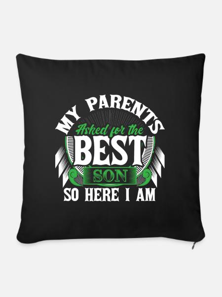 Bester Sohn Mutter Geschenk - Sofakissenbezug 45 x 45 cm - Schwarz