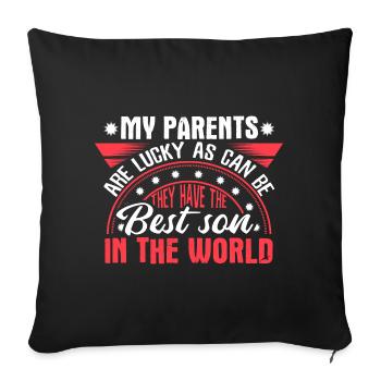 Fils Père Garçon - Housse de coussin décorative 45 x 45 cm - noir - Devant