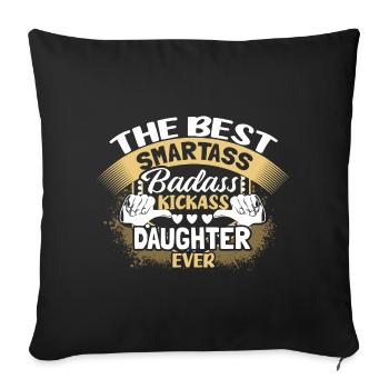 Beste Tochter Töchter Süß Geschenkidee - Sofakissenbezug 45 x 45 cm - Schwarz - Vorne