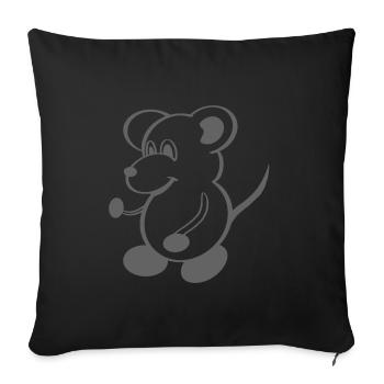 Glückliche Maus voller Unfug. - Sofakissenbezug 45 x 45 cm - Schwarz - Vorne