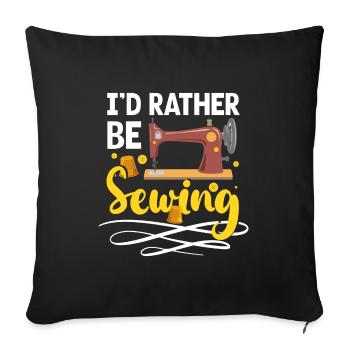 Seamstress Needle Knitting Custom Tailor - Sofa pillowcase 17,3'' x 17,3'' (45 x 45 cm) - black - Front