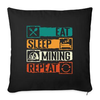 Miner Puits des mineurs souterrains - Housse de coussin décorative 45 x 45 cm - noir - Devant
