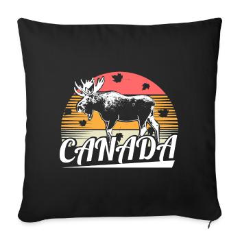 Canada Elk Nation - Sofa pillowcase 17,3'' x 17,3'' (45 x 45 cm) - black - Front