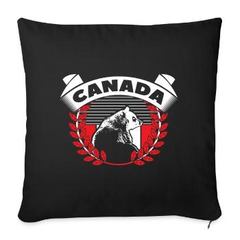 Canada Maple Leaf Flag Gift - Sofa pillowcase 17,3'' x 17,3'' (45 x 45 cm) - black - Front