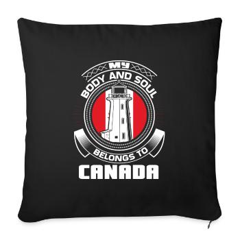 Drapeau érable du Canada - Housse de coussin décorative 45 x 45 cm - noir - Devant
