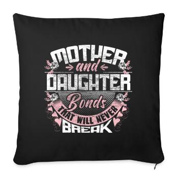 Mère Fille Parents - Housse de coussin décorative 45 x 45 cm - noir - Devant
