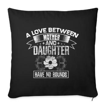 Mutter und Tochter Geschenkidee - Sofakissenbezug 45 x 45 cm - Schwarz - Vorne