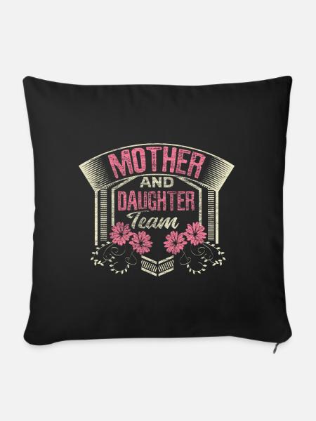 Mutter Tochter Familie Mutterliebe - Sofakissenbezug 45 x 45 cm - Schwarz