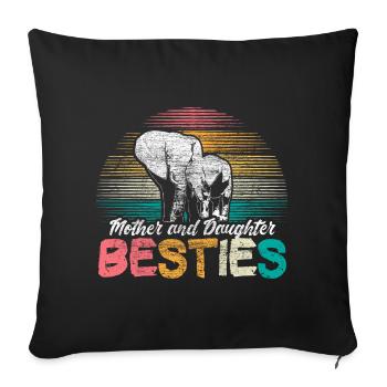 Mother Daughter Best Friends - Sofa pillowcase 17,3'' x 17,3'' (45 x 45 cm) - black - Front