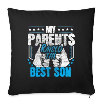 Son Family Young gift idea - Sofa pillowcase 17,3'' x 17,3'' (45 x 45 cm) - black - Front