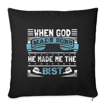 Meilleur cadeau de père de fils - Housse de coussin décorative 45 x 45 cm - noir - Devant