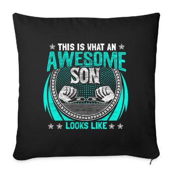 Fils Famille Parents - Housse de coussin décorative 45 x 45 cm - noir - Devant