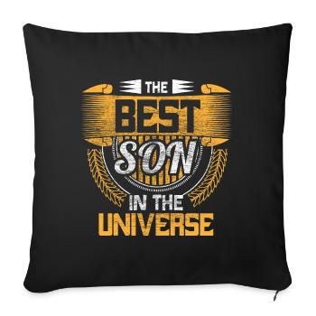 Idée de cadeau d’anniversaire du meilleur fils papa - Housse de coussin décorative 45 x 45 cm - noir - Devant