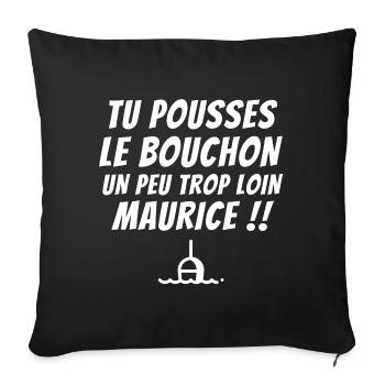 pêche, pêcheur, fan de pêche - Housse de coussin décorative 45 x 45 cm - noir - Devant