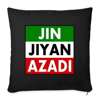 jin jiyan azadi - Housse de coussin décorative 45 x 45 cm - noir - Devant